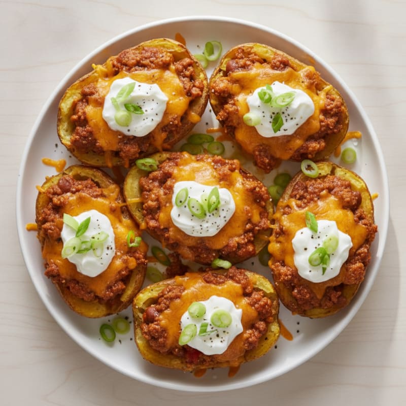 Chili Cheese Potato Skins