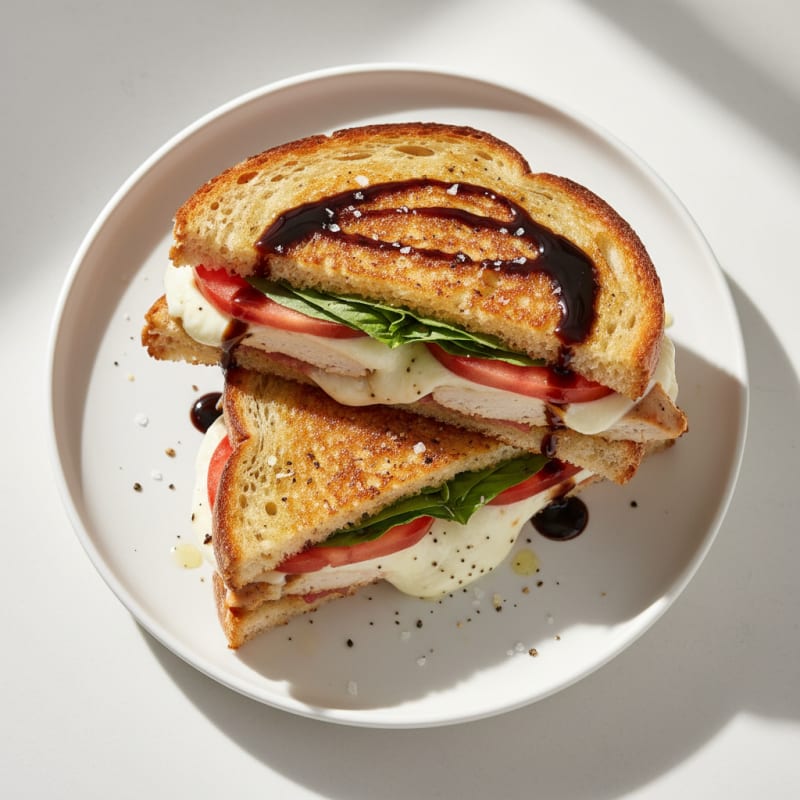 Golden Balsamic Caprese Grilled Sandwich