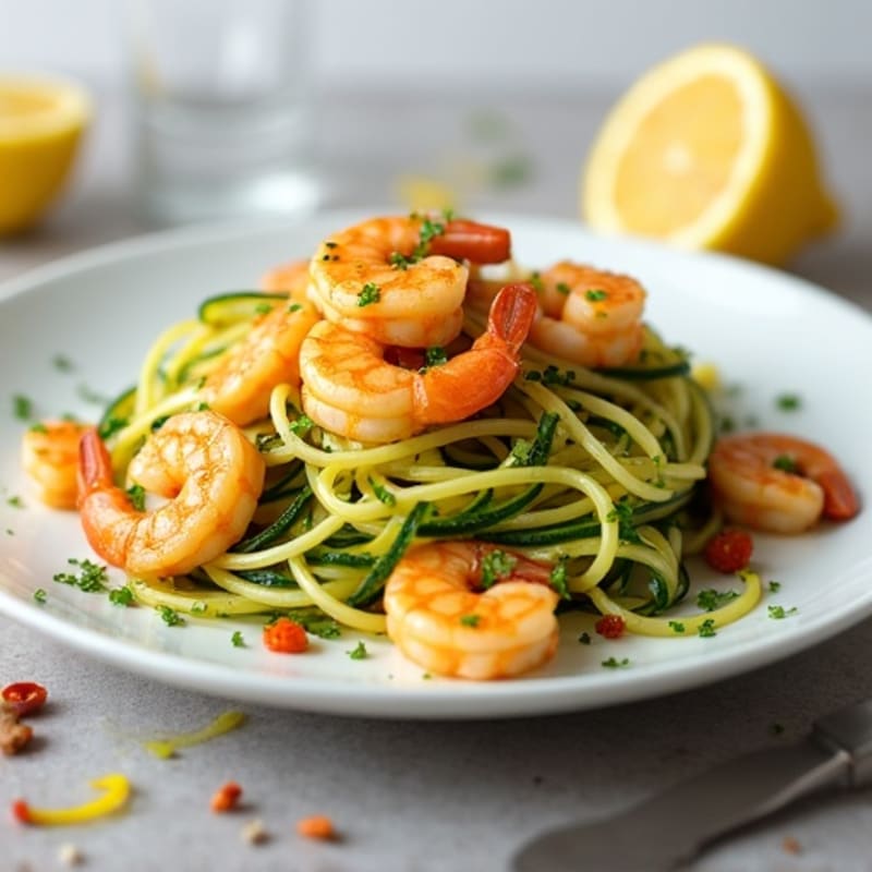 Citrus-Garlic Shrimp with Zucchini Noodles