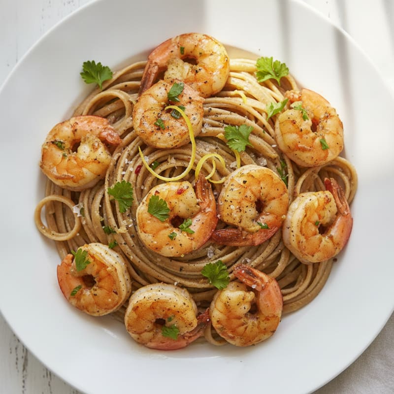 Garlic Butter Shrimp Scampi with Linguine