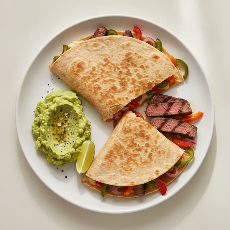 Carne Asada Quesadillas with Guacamole