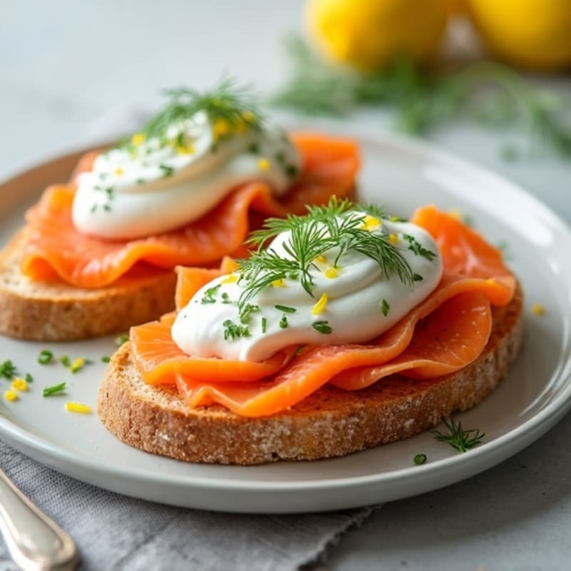 Open-Face Smoked Salmon with Whipped Herb Cream Cheese