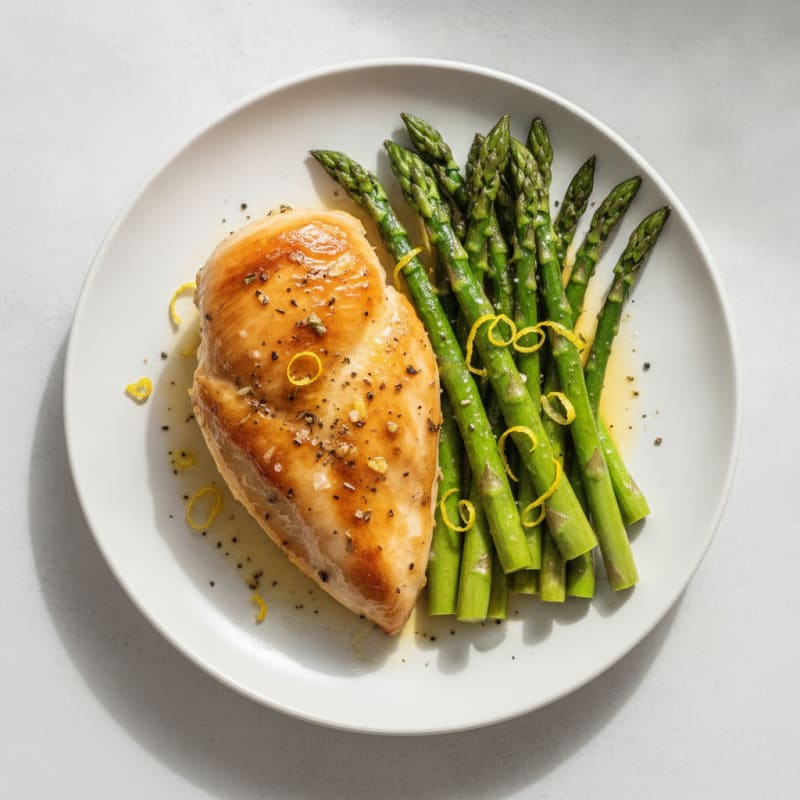 Lemon-Herb Roasted Chicken with Asparagus