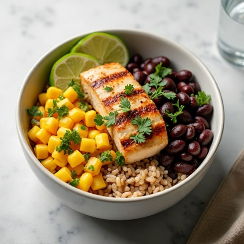 Cilantro-Lime Black Bean Bowl with Roasted Corn