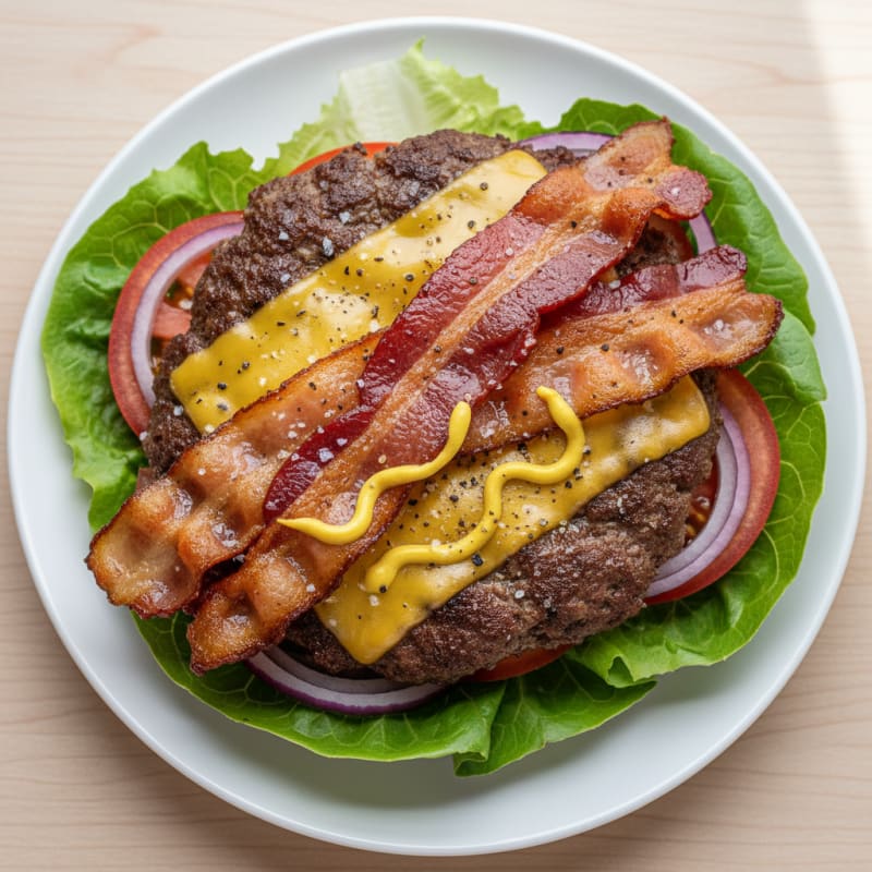 Crispy Double Bacon Cheeseburger Delight