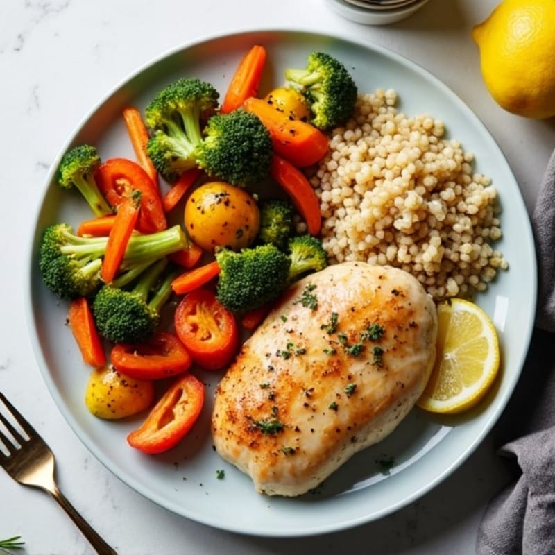 Sheet Pan Lemon Herb Roasted Chicken with Crispy Roasted Vegetables