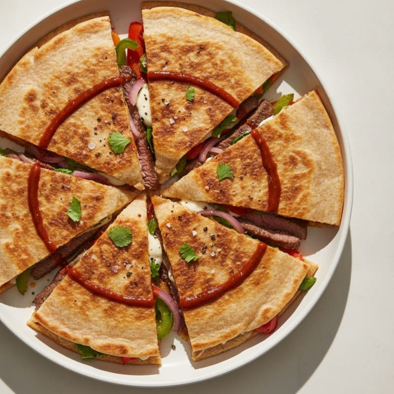 Pan-Seared Steak and Pepper Quesadillas