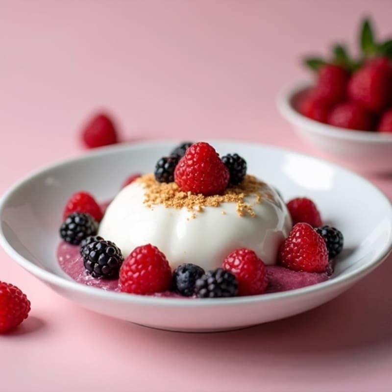 Silky Greek Yogurt Protein Mousse with Mixed Berries