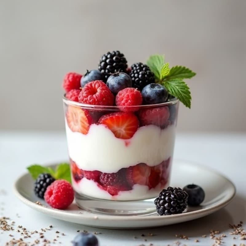 Creamy Greek Yogurt Parfait with Mixed Berries and Chia Seeds