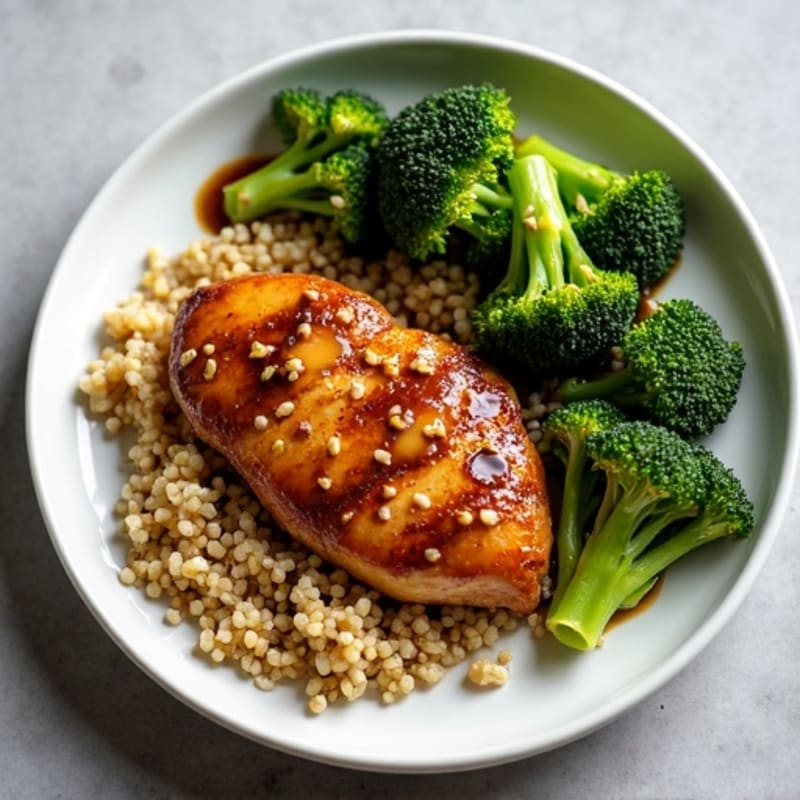 Sheet Pan Teriyaki Chicken and Roasted Broccoli with Quinoa