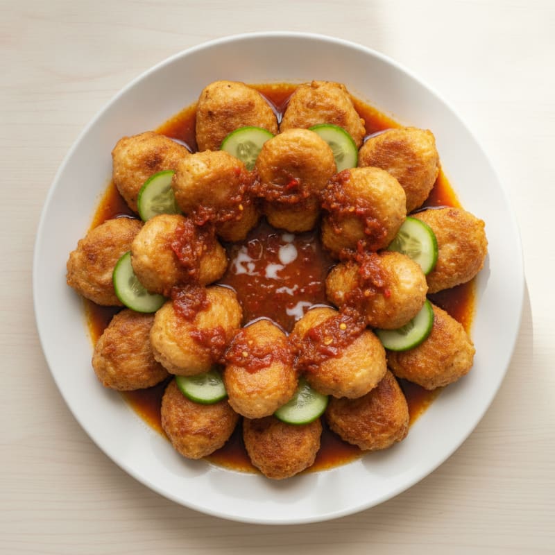 Palembang Chicken Thigh Empek with Spicy Vinegar Sauce