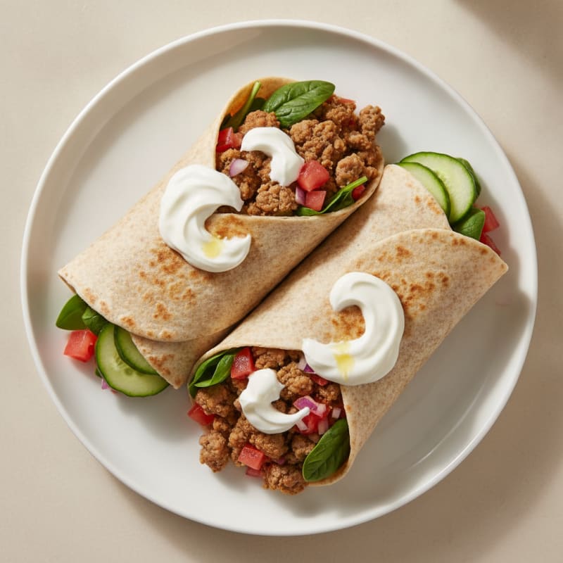 Mediterranean Lamb and Veggie Wraps
