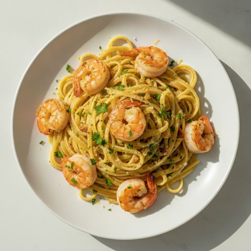 Garlic Butter Shrimp Scampi with Linguine