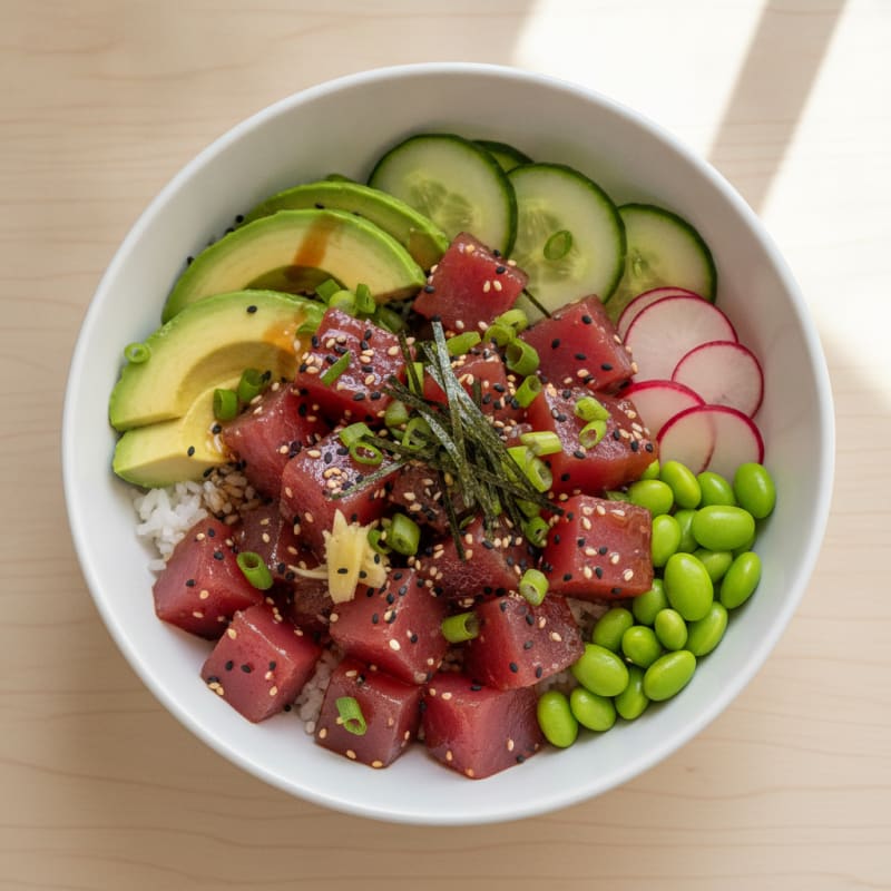 Ahi Tuna Hawaiian Poke Bowl