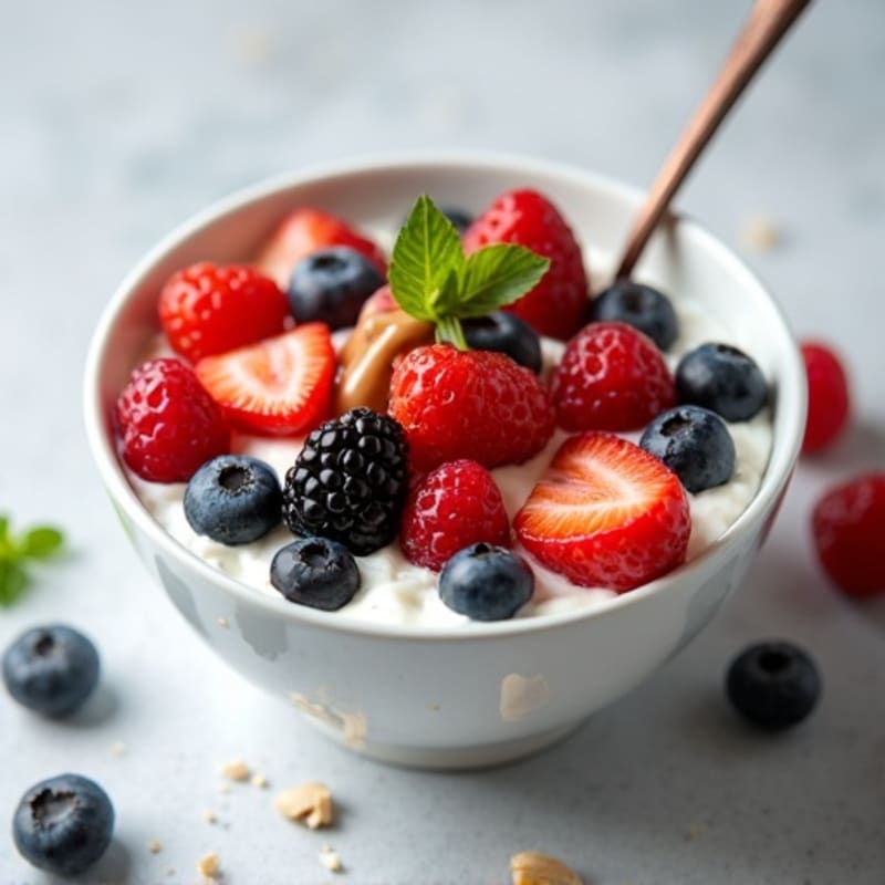 Greek Yogurt Bowl with Mixed Berries and Almond Butter