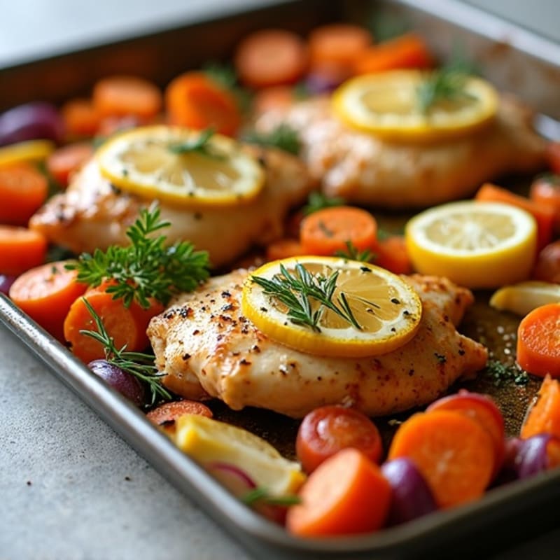 Sheet Pan Lemon Herb Chicken with Roasted Root Vegetables
