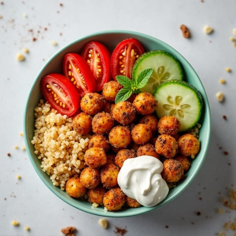 Crispy Roasted Chickpea Mediterranean Bowl