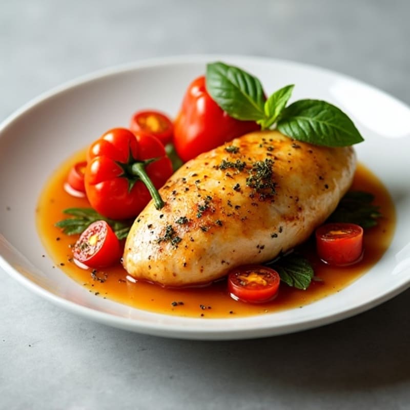 Braised Chicken with Bell Peppers and Tomatoes