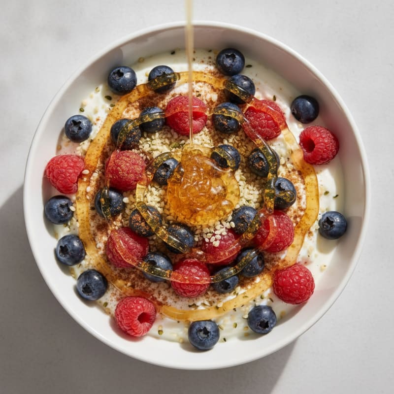 High-Protein Greek Yogurt with Honey and Berries