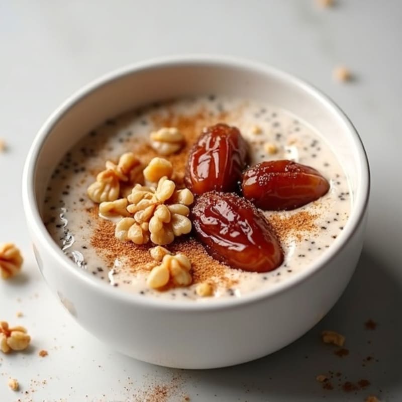 Date-Sweetened Protein Chia Pudding with Toasted Walnuts