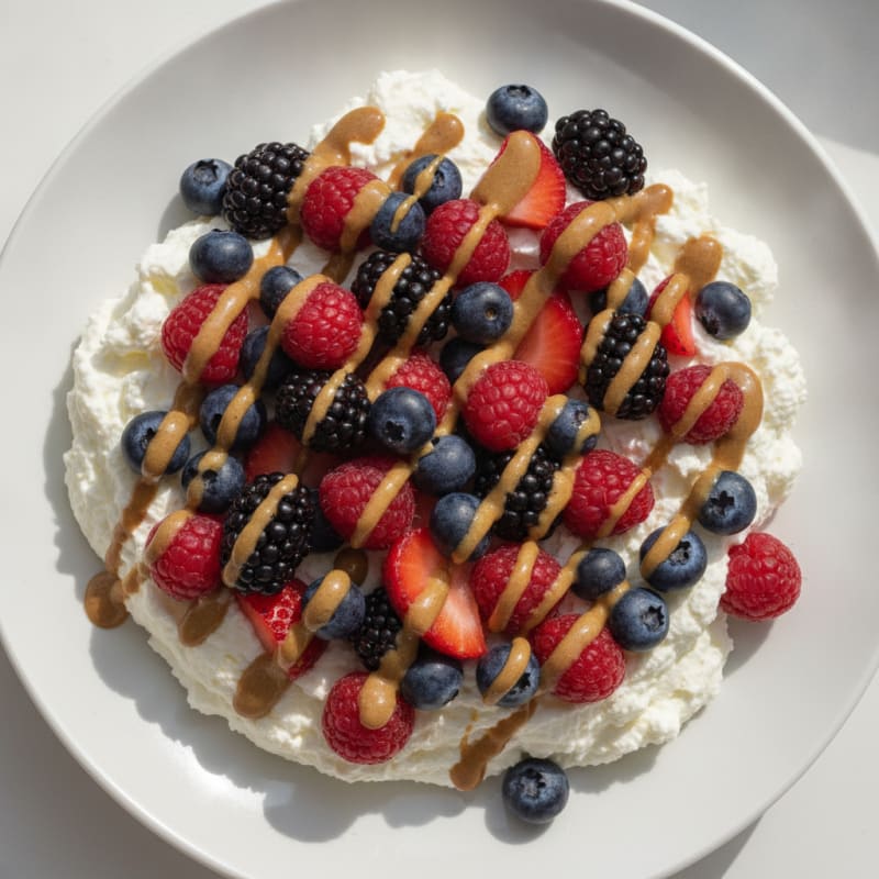 Greek Yogurt Protein Mousse with Mixed Berries
