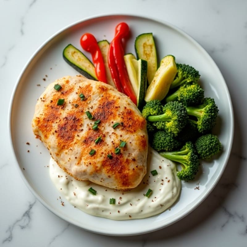 Creamy Spiced Chicken with Roasted Vegetables