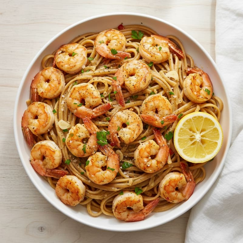 Garlic Butter Shrimp Scampi with Linguine