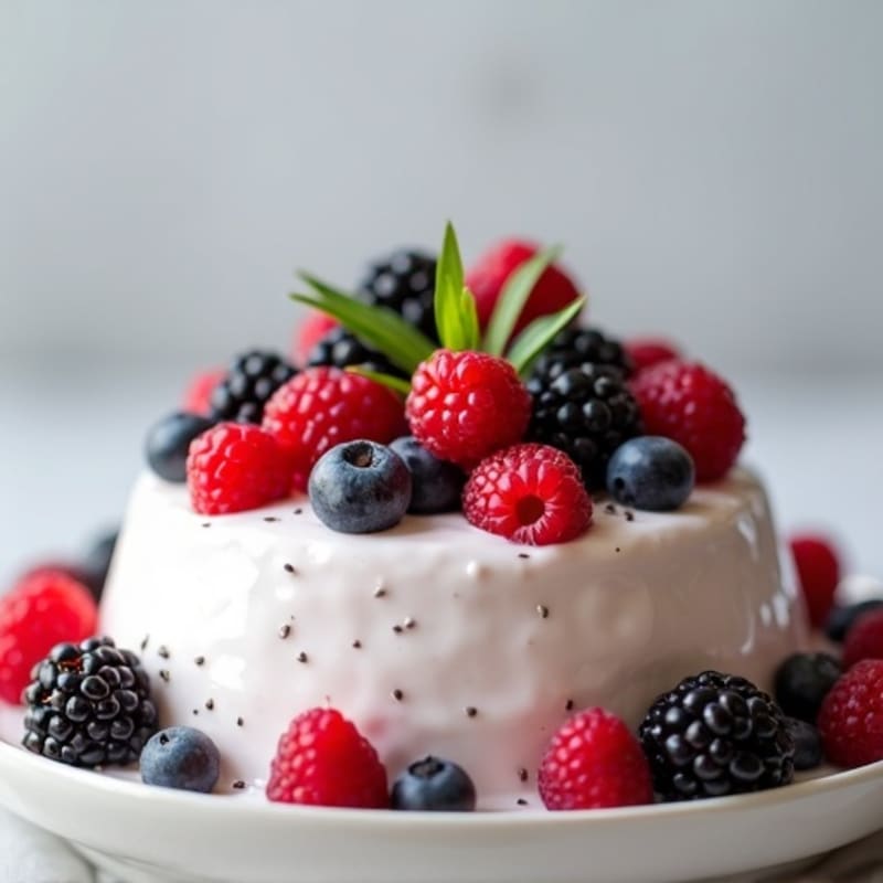 Silky Greek Yogurt Protein Mousse with Mixed Berries