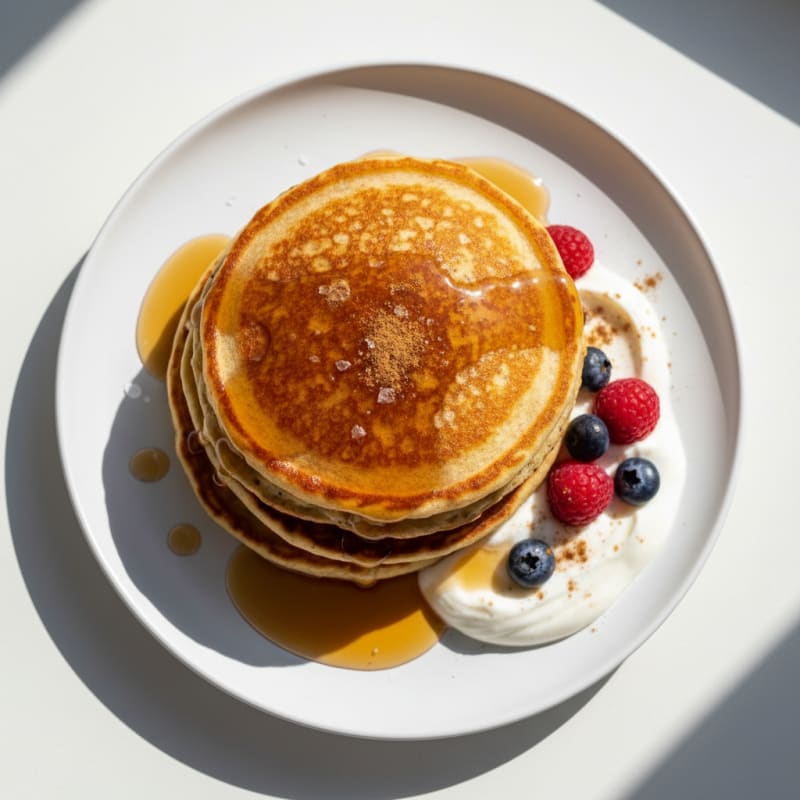 Golden Buttermilk-Style Protein Pancakes