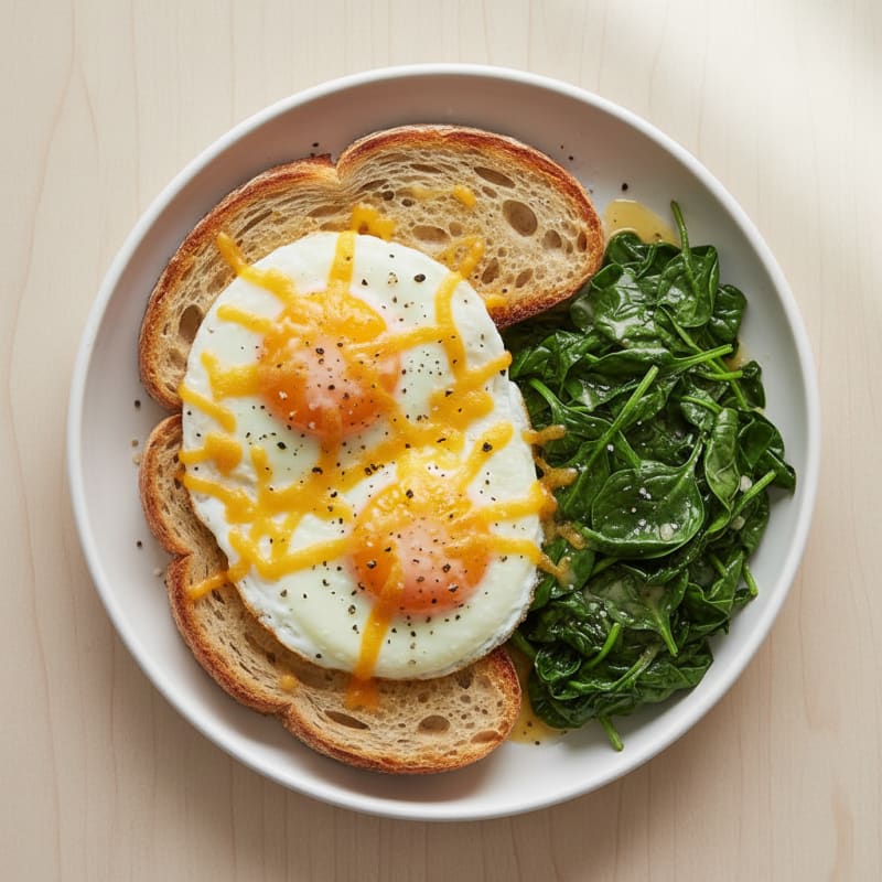 Golden Pan-Seared Eggs with Crispy Sourdough Toast