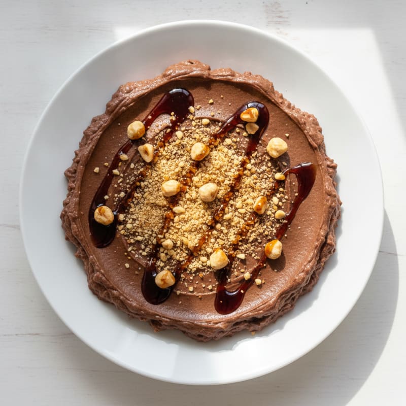 Chocolate Protein Mousse with Toasted Hazelnuts