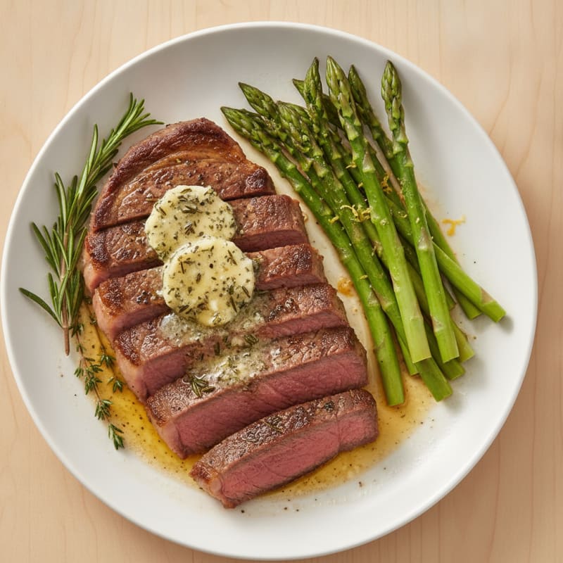 Pan-Seared Steak with Garlic Herb Butter