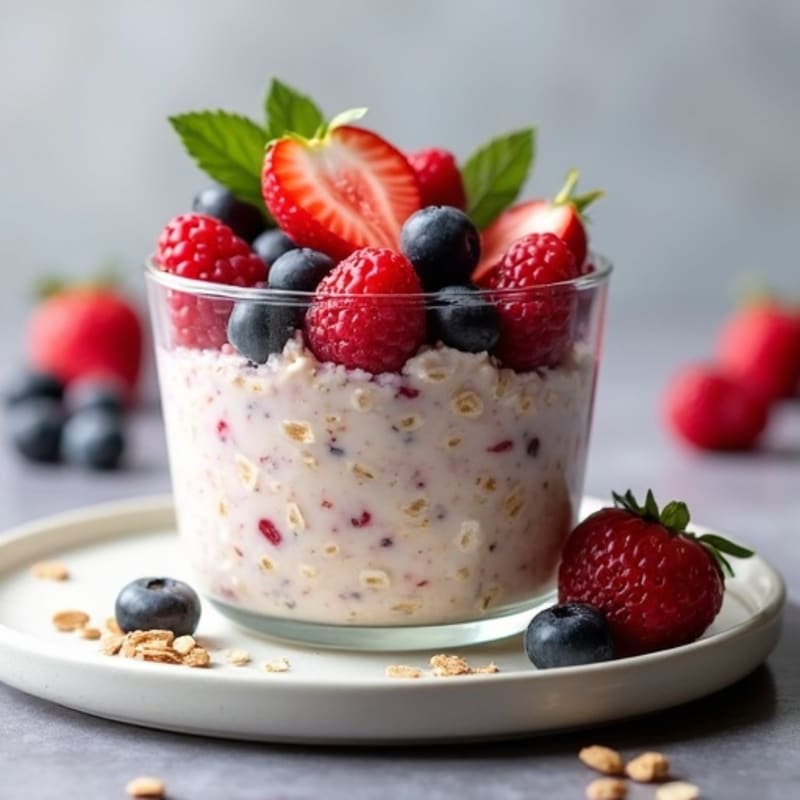 Protein-Packed Berry Vanilla Overnight Oats