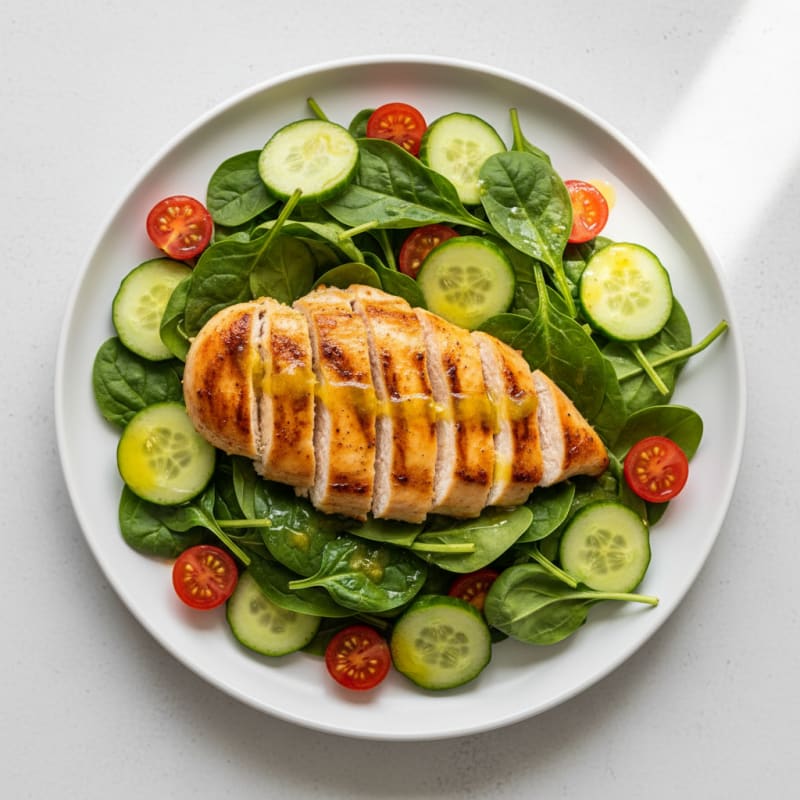 Grilled Chicken Breast with Fresh Spinach Salad