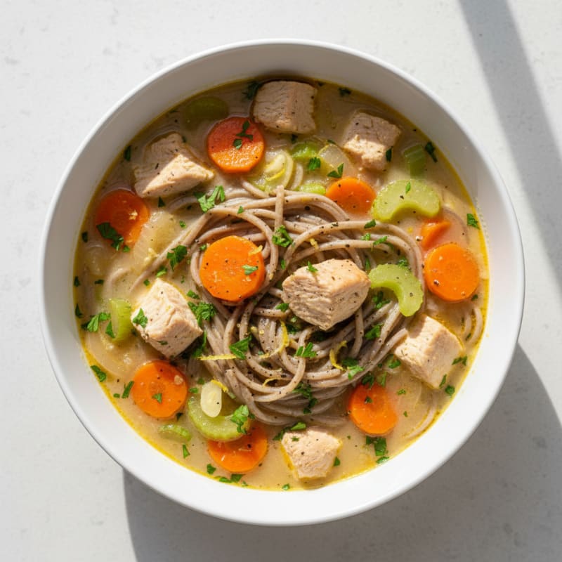 Creamy Lemon Chicken Noodle Soup