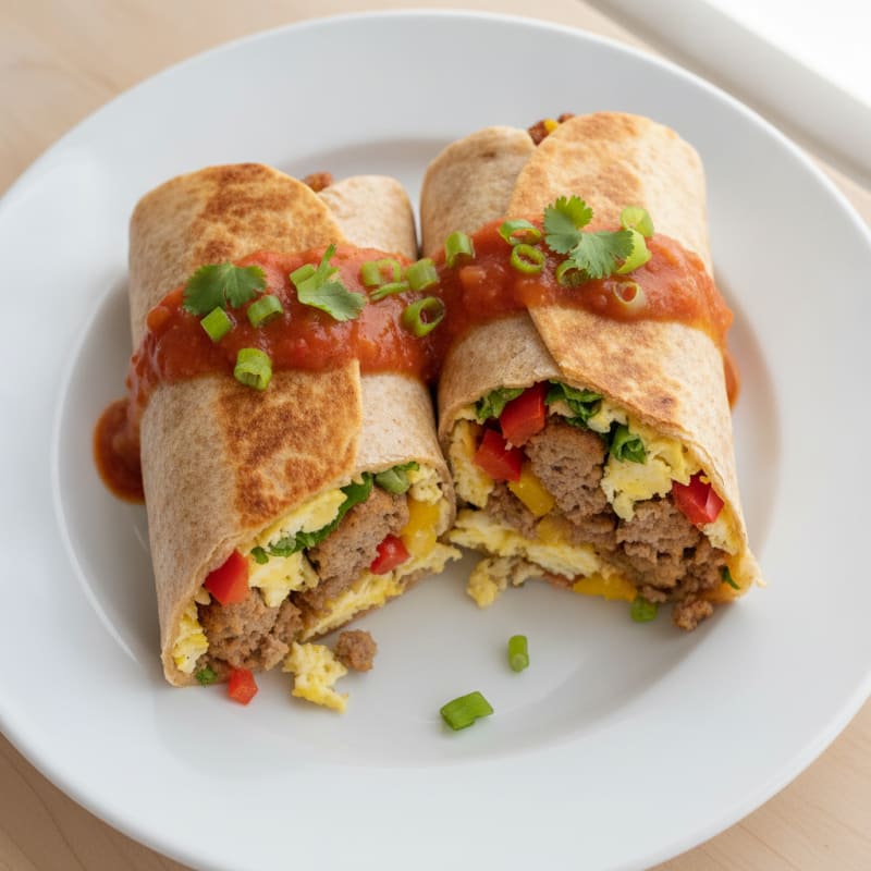 Hearty Sausage and Egg Breakfast Burrito