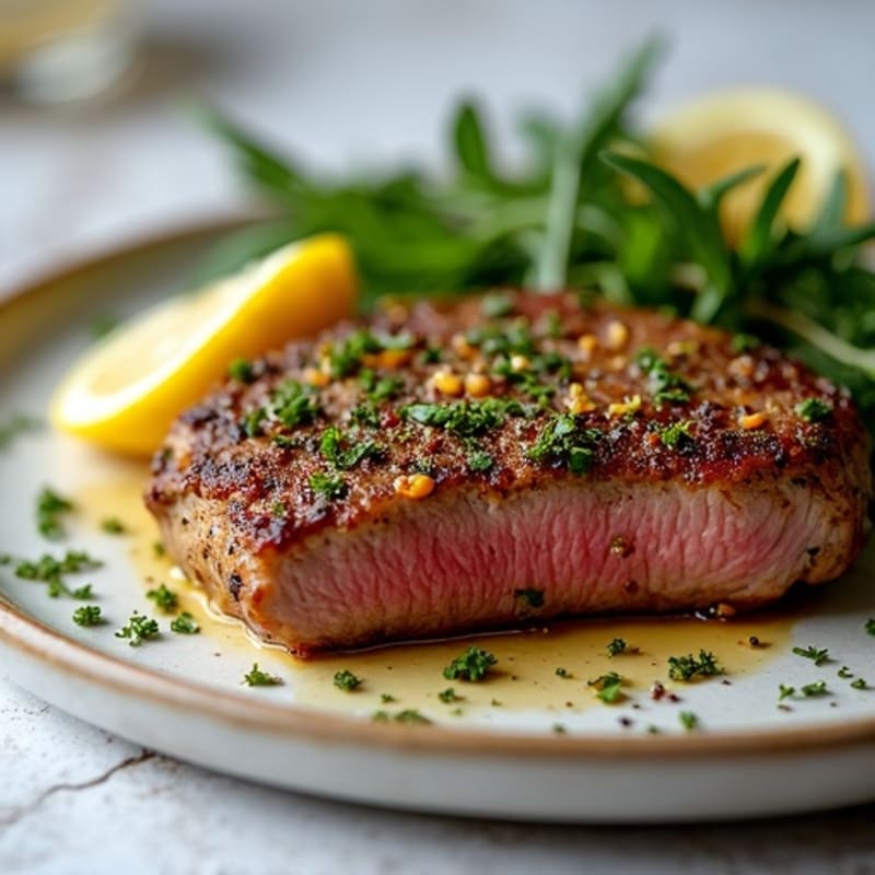 Garlic-Herb Crusted Pan-Seared Steak