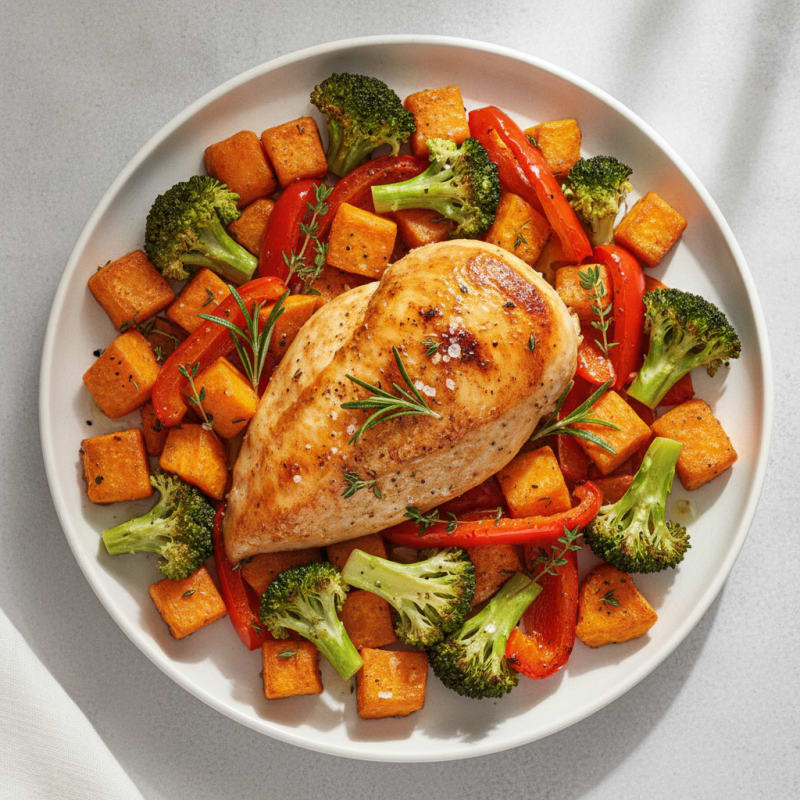 Herb-Roasted Chicken with Roasted Vegetables