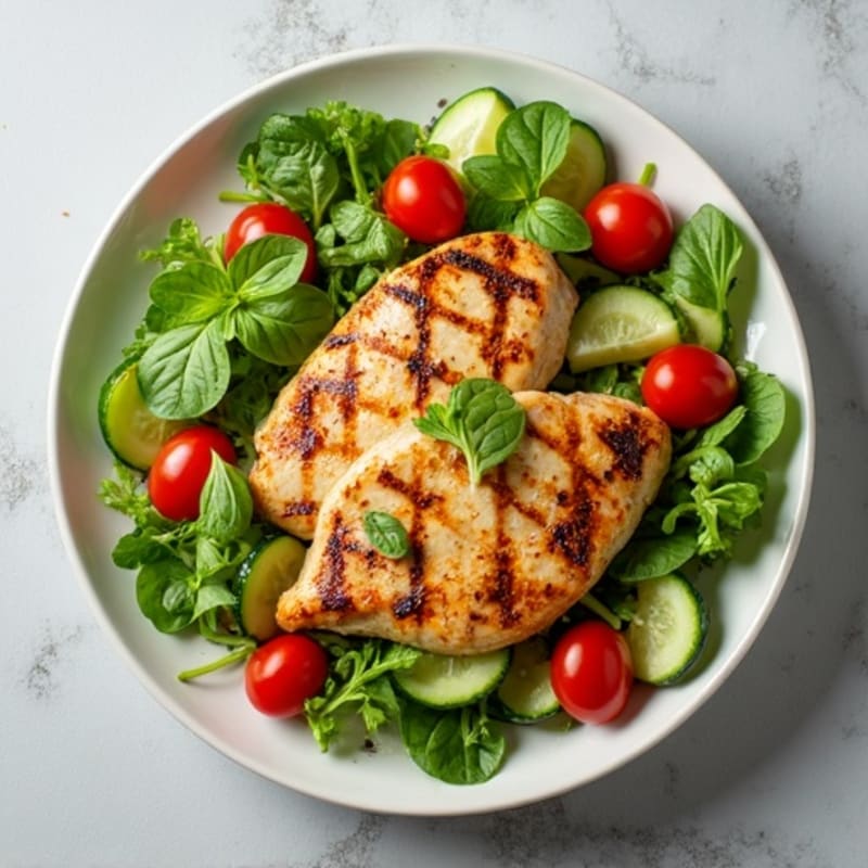 Grilled Chicken Breast with Fresh Herb Salad
