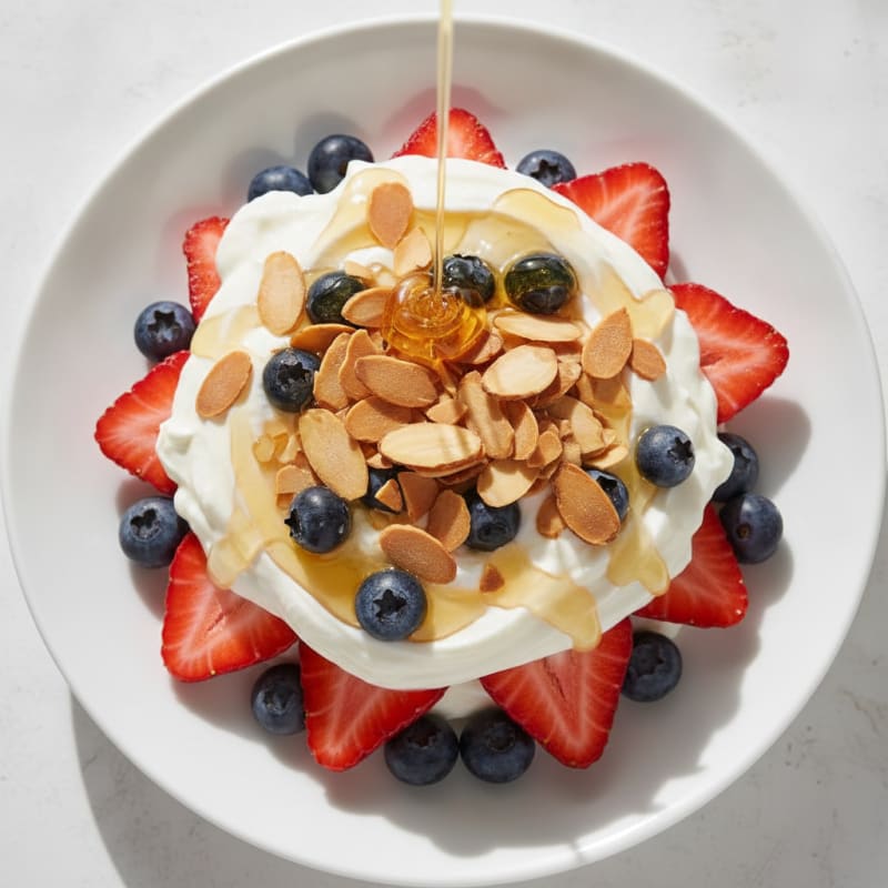 Greek Yogurt Parfait with Fresh Berries and Almonds