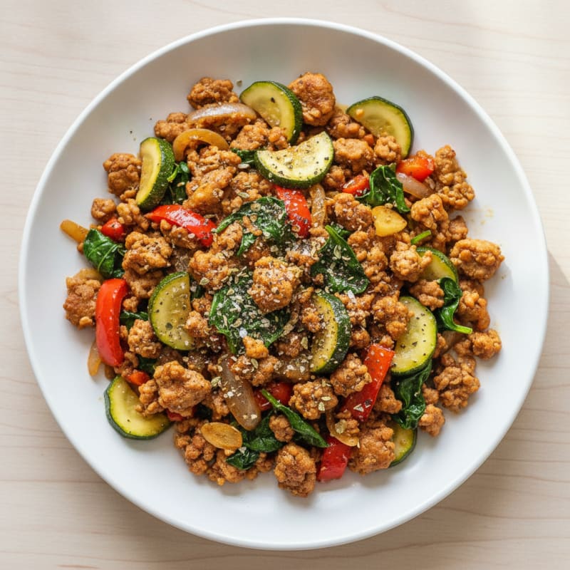 Savory Ground Turkey and Vegetable Skillet