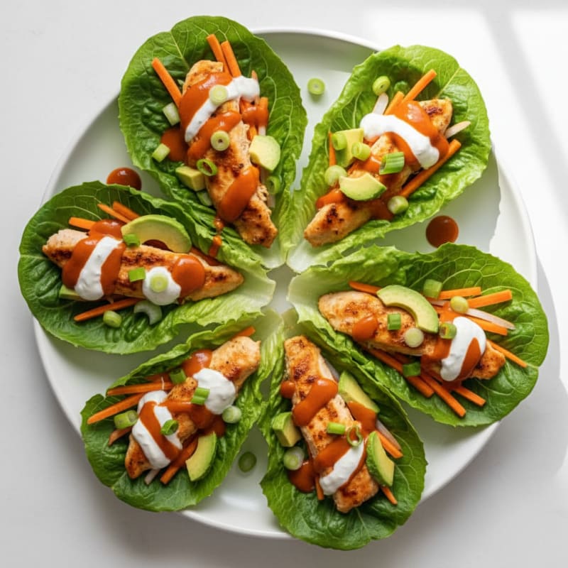 Buffalo Ranch Chicken Lettuce Wraps