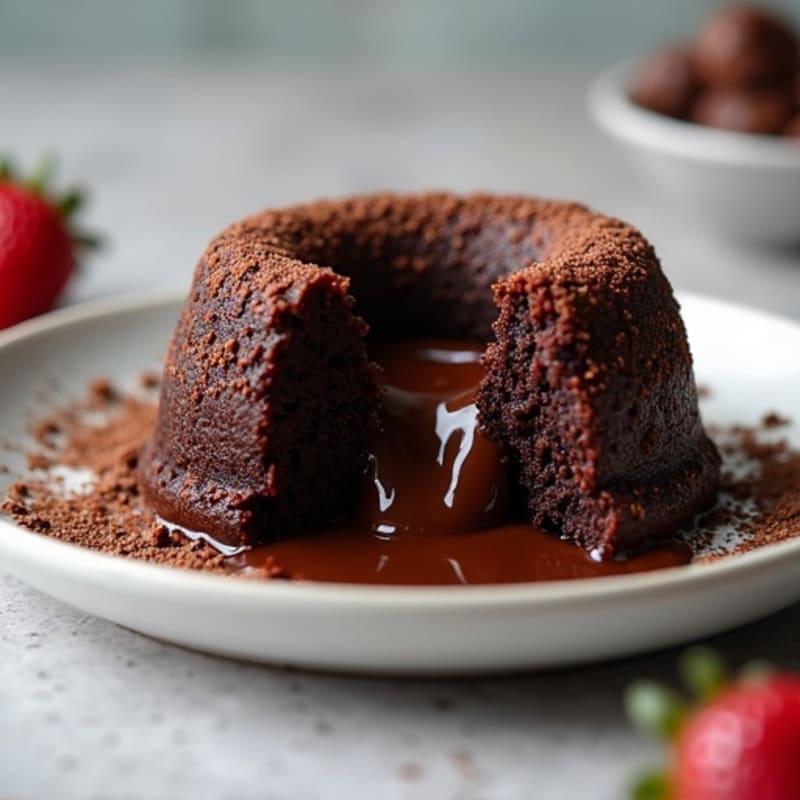Protein-Rich Dark Chocolate Lava Cake
