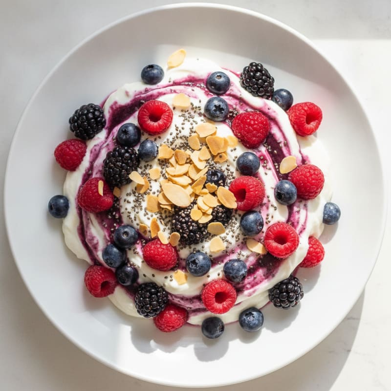 Greek Yogurt Protein Parfait with Mixed Berries
