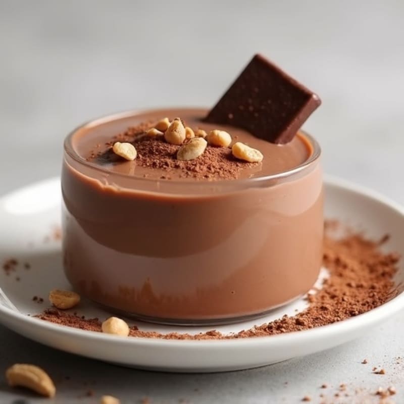 Chocolate Protein Pudding with Silky Tofu and Peanut Butter