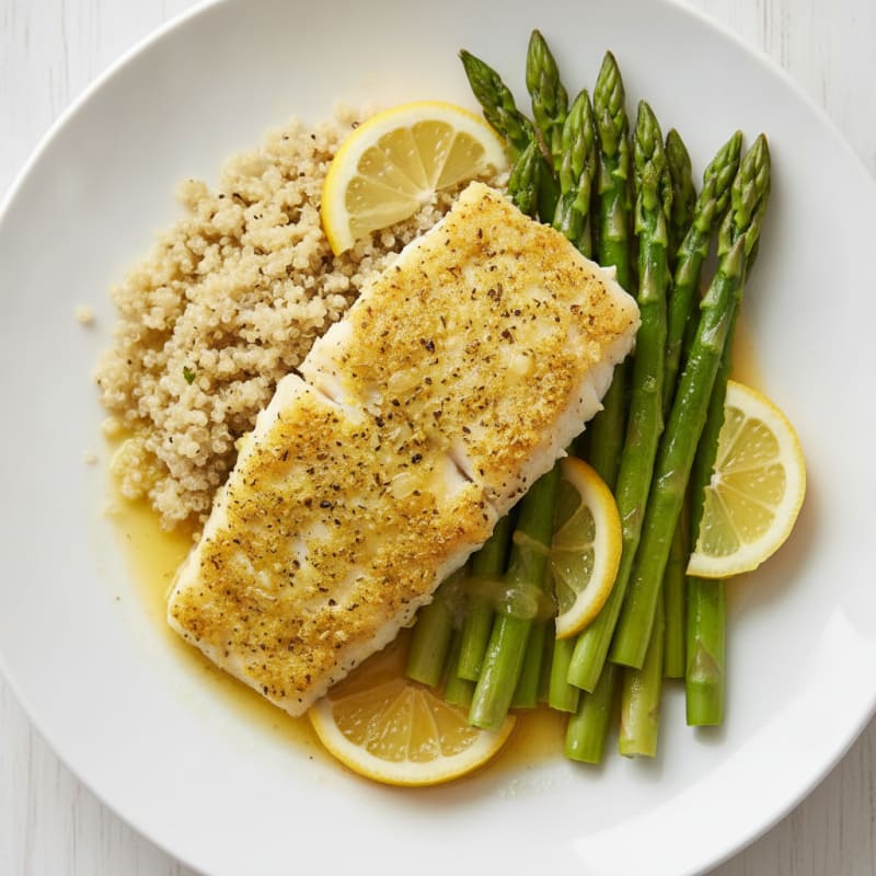 Lemon Herb Baked Cod with Asparagus