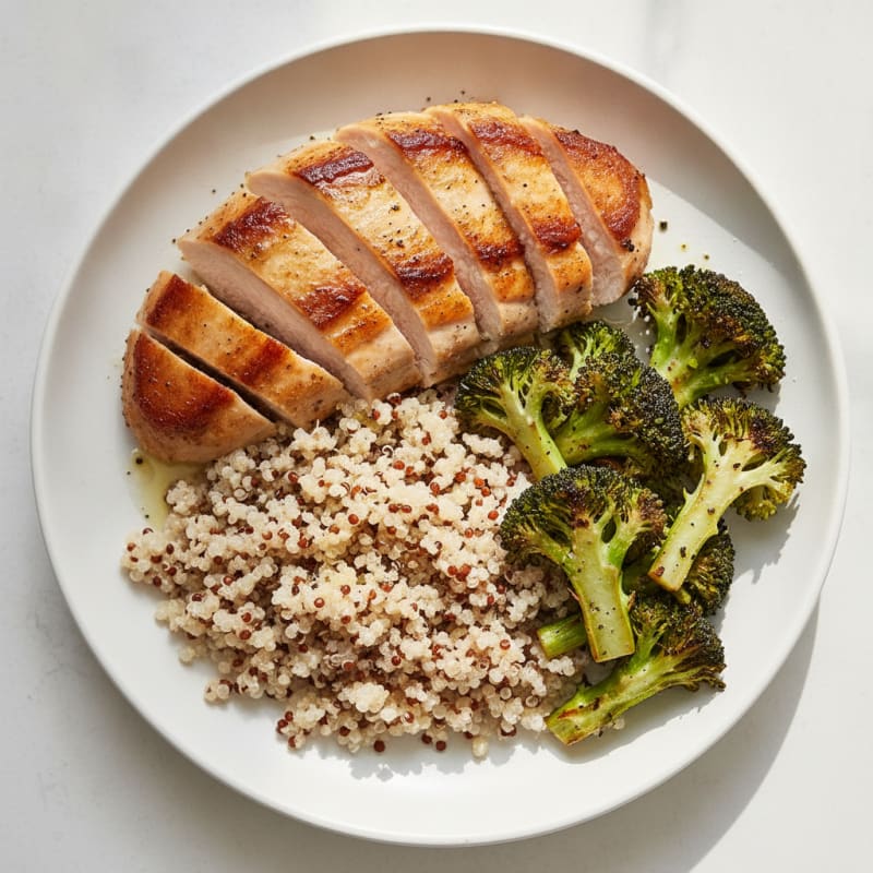 Seared Turkey Breast with Quinoa and Roasted Broccoli