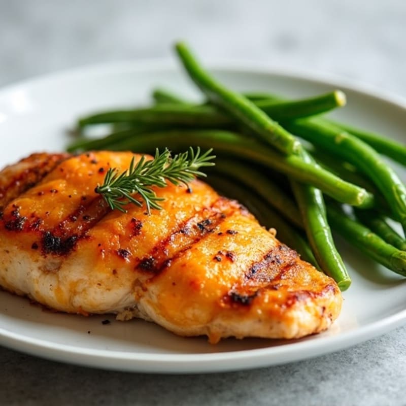 Crispy Roasted Sweet Potato and Chicken with Green Beans