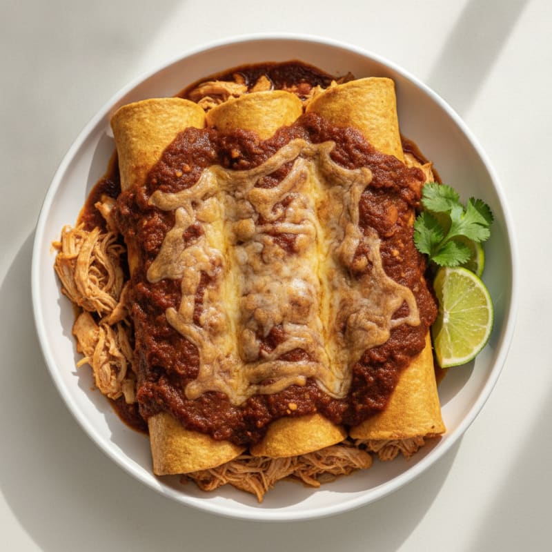 Chicken Enchiladas with Ancho Chili Sauce