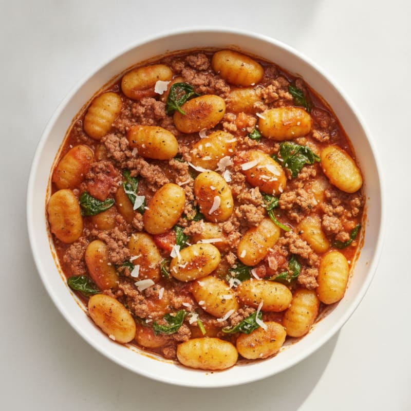 Ground Beef Gnocchi Skillet